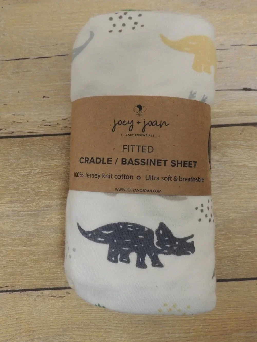 Joey and Joan Fitted Cradle/Bassinet Sheet Dinosaur Pattern NEW
